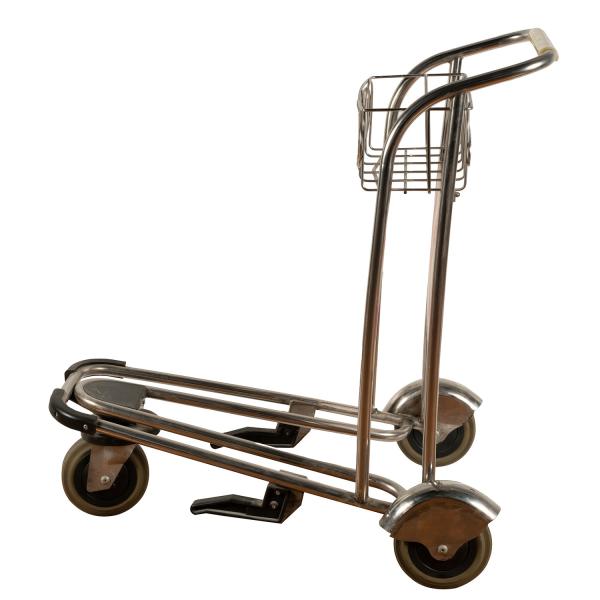 Вагонетка багажа нержавеющей стали колеса вагонетки 3 багажа перемещения магазина беспошлинной торговли