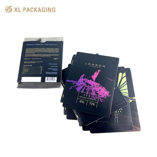 Food Grade Foldable Cardboard Chocolate Bar Boxes With Printed Embossed Logo