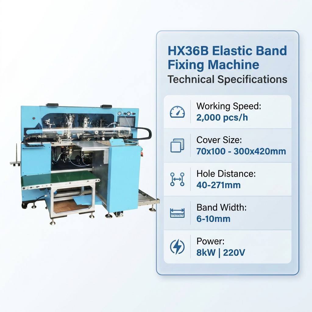 HX36B Servo Driven Elastic Band Attaching Equipment Max Working Speed 2000 Pieces Per Hour