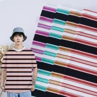 O delicado multicolorido personalizado da tela da listra do algodão suou o material absorvente 175cm