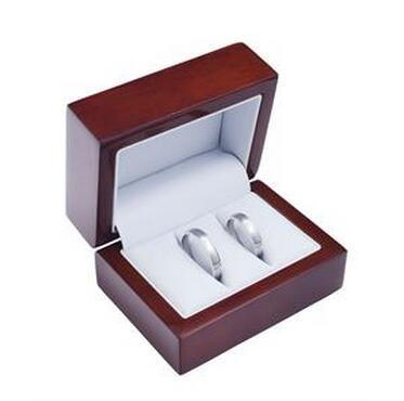 Funky Design Jewelry Wooden Box Custom Logo Printing For Double Rings