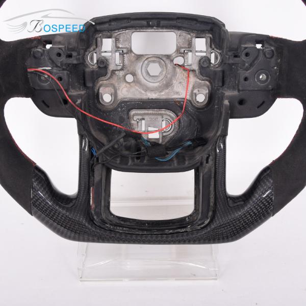 4KG Matte Black Leather Classic Land Rover Steering Wheel Carbon Fiber LED 0.35m