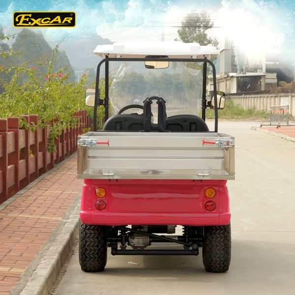 Pink Open Cargo Electric Golf Vehicle  Curtis Controller 3700W，Electric Utility Carts Equipped with Trojan Battery Motor for Optimal Performance