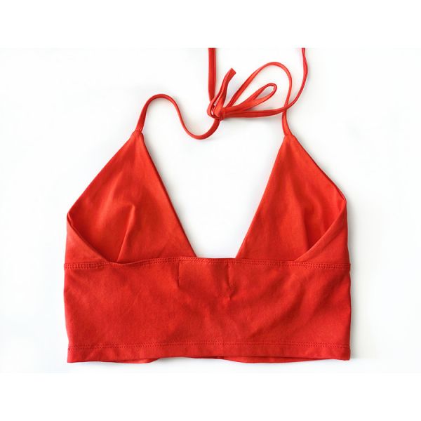 Womens top spring summer straptop featuring solid color design and embroidery logo technique available in various sizes