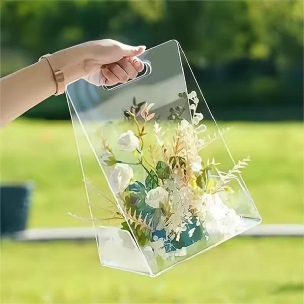 Transparent PET Clear Plastic Favor Boxes Handbag Customizable PVC Box
