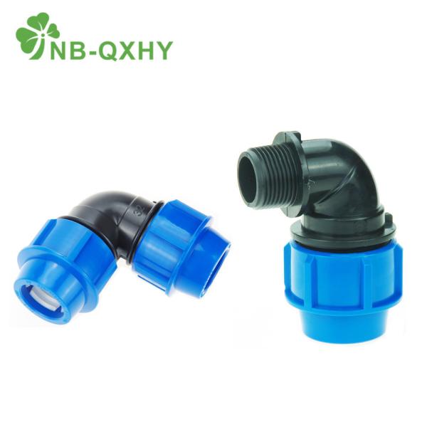 Pedido personalizado aceito Artigos de compressão Pn16 azul escuro PP de cotovelo para fornecimento de água