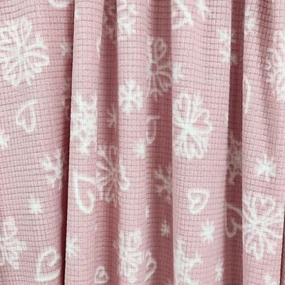 O jacquard macio imprimiu a micro tela polar 160gsm do rosa