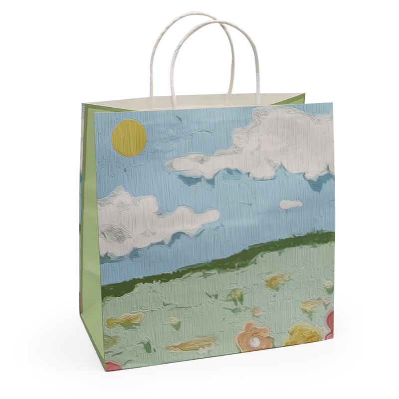 Customization White Kraft Paper Shopping Bag Eco Friendly Personalized Paper Bag