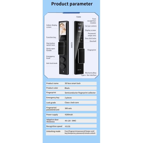 S555 Smart Home Door Lock With Card Key Code Tuya Wifi Fingerprint For Home Apartment