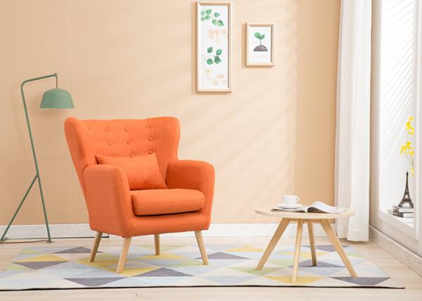 Wooden Frame Structure Contemporary Bedroom Furniture Small 1 Seat Fabric Sofa