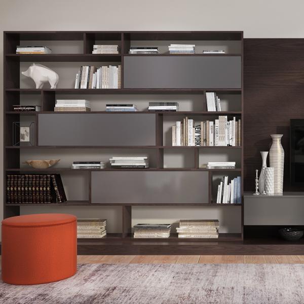 Meuble TV en noyer, console multimédia, support de café, centre de divertissement, anti-eau et anti-saleté