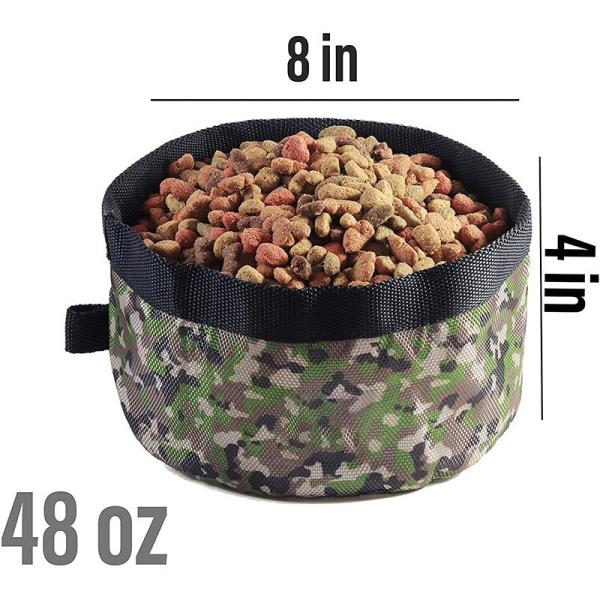 Amazon Dog Travel Convenient Food Bowl Water Bowl Foldable Dog Bowl Camouflage Waterproof Fabric