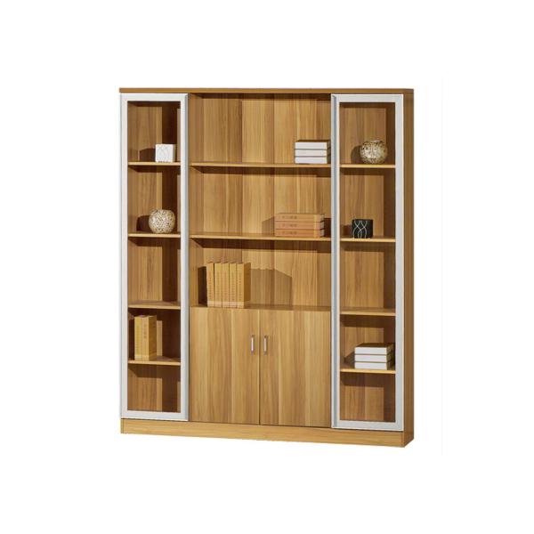 2.0m Height Wooden Office File Cabinets Two Glass Door Design Closing Quietly