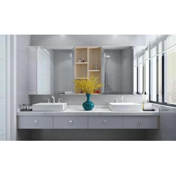 Solid Wood LED Laminate Melamine Textured Slab Panel Bathroom Cabinet Soft Close