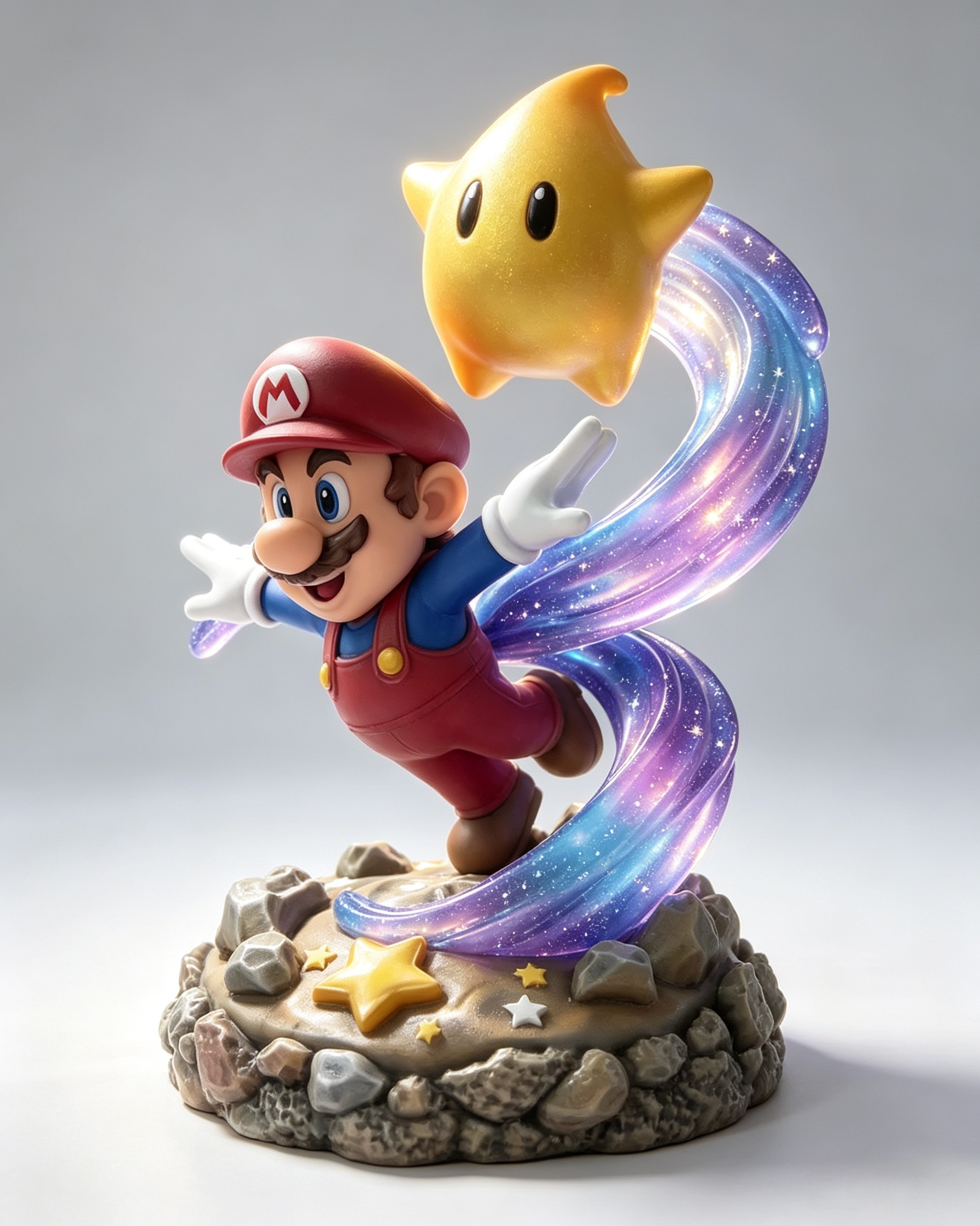 Detailed Painted Ornament 3D Printed Toys Galaxy Star Mario Statue