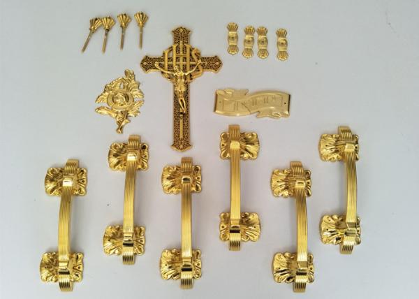 Grupo africano do estilo H9002 dos punhos fúnebres plásticos do caixão personalizado na cor do ouro