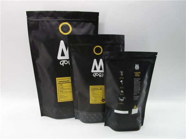 Saco de café da folha de alumínio 500g de parte inferior lisa de Matt com a válvula do zíper e de ar
