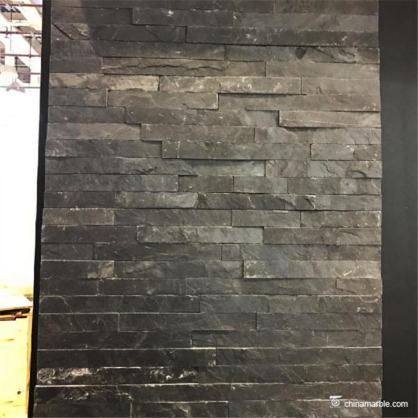 Slate Culture Stone Cheap Black Slate Ledge Stone, China Stacked Wall Claddinga