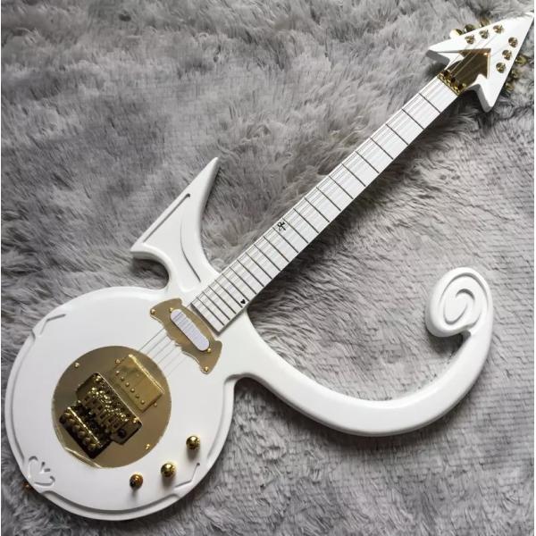 Custom Big Prince Arrow Inlay Gold Hardware Electric Guitar in White