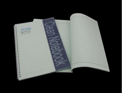 O caderno espiral do quarto desinfetado perfura pre para ambientes controlados