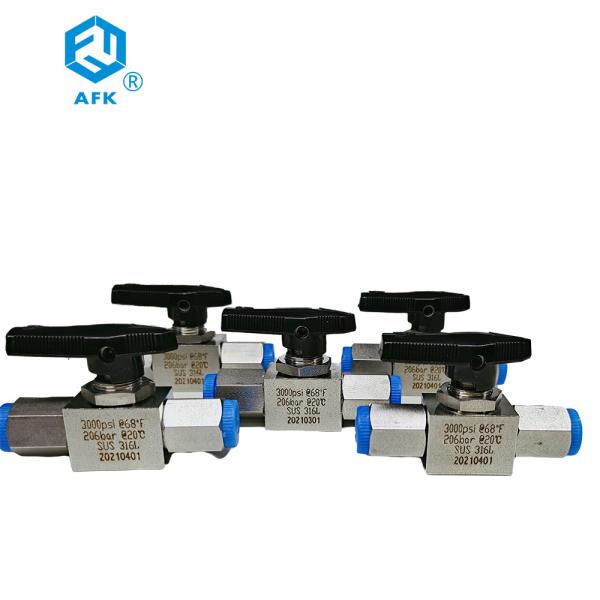 Linha fêmea 1/4 válvula de bola AFK da maneira 3000Psi três