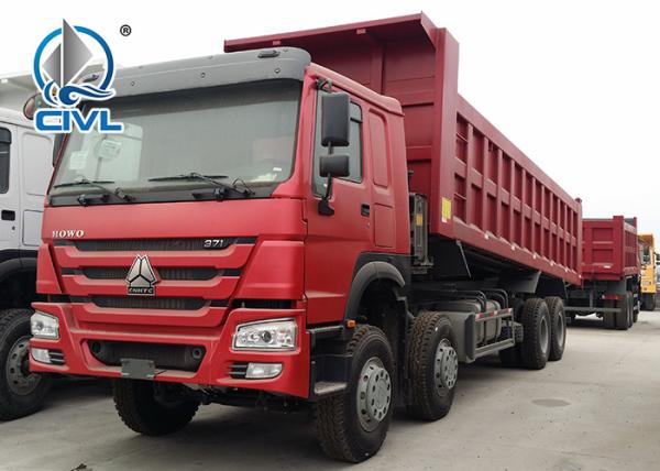 8 X 4  Heavy Duty Dump Truck 420 HP Engine  80 T Loading Capacity Tipper truck read color