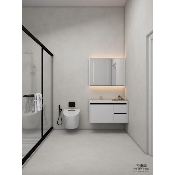 Timeless White Stainless Steel Wall-Mounted Bathroom Vanity With Mirror Cabinet