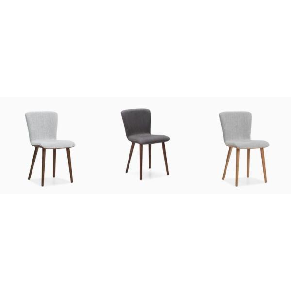 Nordic Modern Dining Chair with Solid Wood Legs and Upholstered Seat