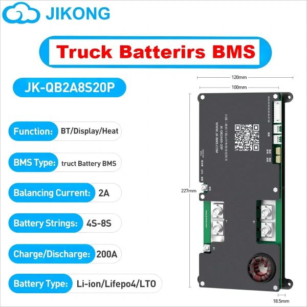 Smart BMS LiFePO4 4s 12V BMS LiFePO4 8s 24V 100A 150A for Car Starting Truck Lithium Battery