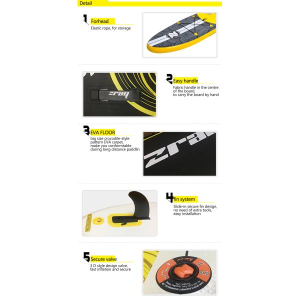 EVA Floor 145kg 330*76*15cm Mens Paddle Board