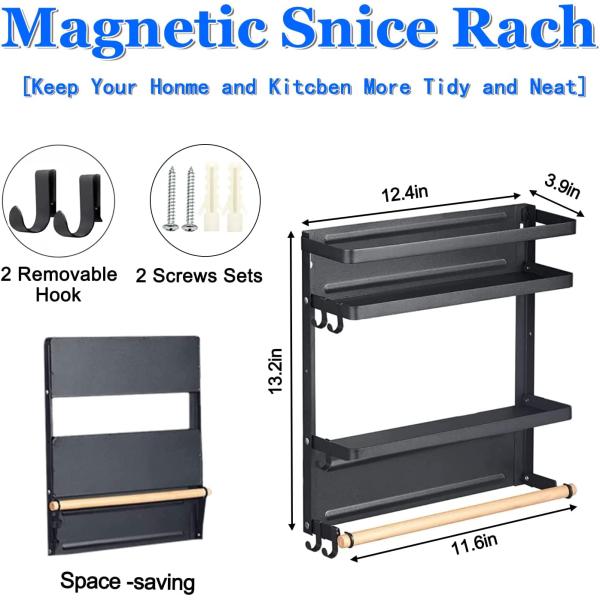 Storage Holders Racks Metal Fridge Shelf Magnetic Spice Rack Organizer for Refrigerator