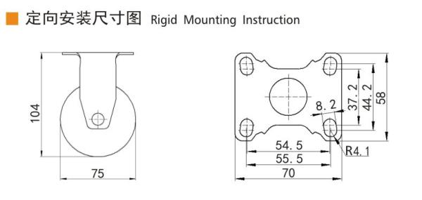 80kg load Light Duty Casters Zinc Coating 3 Inch Swivel Casters 363P-76