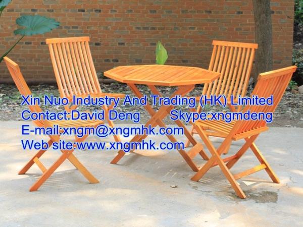 Wooden outdoor furniture, wooden leisure furniture, wooden folding tables and chairs