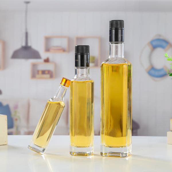 Botella de vidrio de distribución de aceite de oliva para cocina Botella de vidrio personalizada 50ml 100ml 500ml