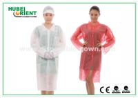 Avec collier de chemise manchette tricotée manches jetables manteaux de laboratoire fabriqués par respirable non tissé pour prévenir la poussière