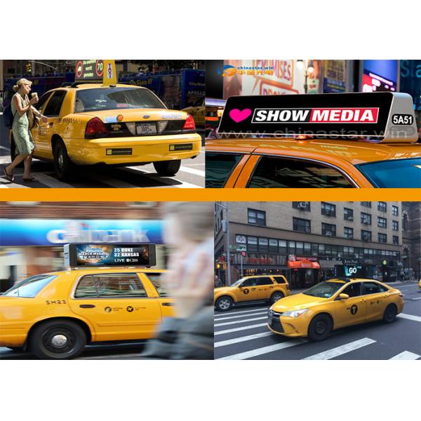 Taxi Top Led Display Screen Single / Double Sided 3G 4G WIFI GPS Sign Aluminum