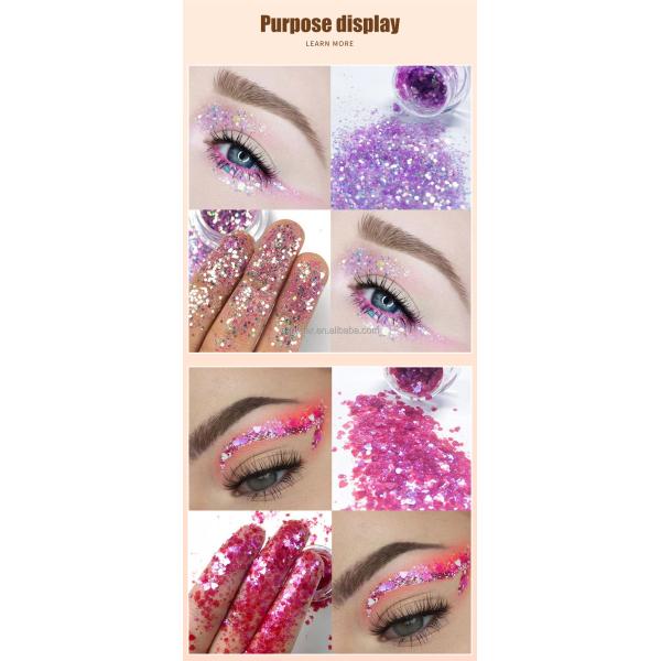 Craft Glitter Gel Body Mermaid Sequins Skin Long Lasting Sparkling Cream Eye Shadow for Customized Shape Hair and Nail