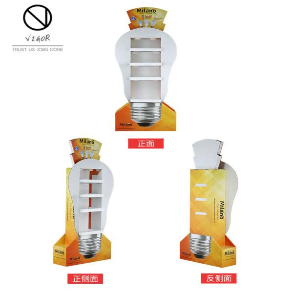 Custom Cardboard Pop Floor Displays for Advertising Retail Shop Lamp Bulb Display