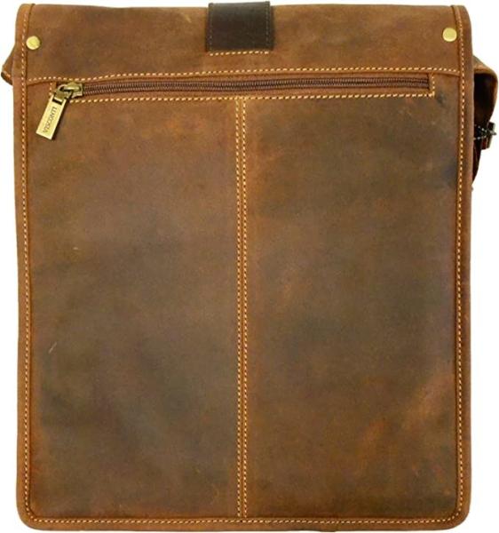 Visconti 16159 Zoltan Medium Size Messenger Real Leather Handbags 3/4 Flap Over