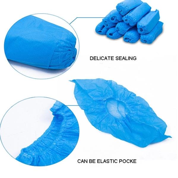 Sky Blue Waterproof Disposable Shoe Protectors for Laboratory