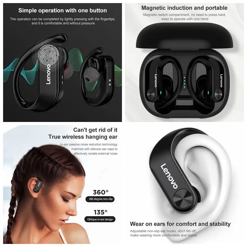Lenovo LP7 TWS Wireless Earbuds IPX5 Waterproof In-Ear Sport Waterproof Wireless Bluetooth Earphone