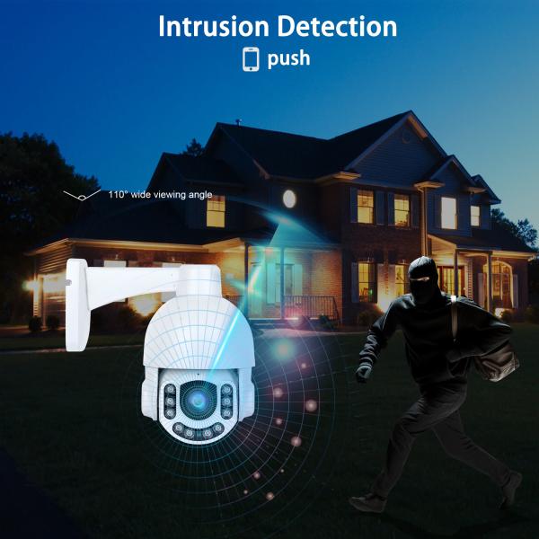 YGHT 8MP 4X ZOOM Network Camera Night Vision Human Detection IP67 Waterproof Indoor Outdoor Remote Access HD Camera