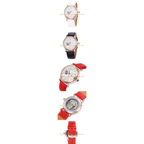 SH09 Genuine Leather Watch for Woman Rose Flower Vintage Watches Gift Wristwatch Mechnical