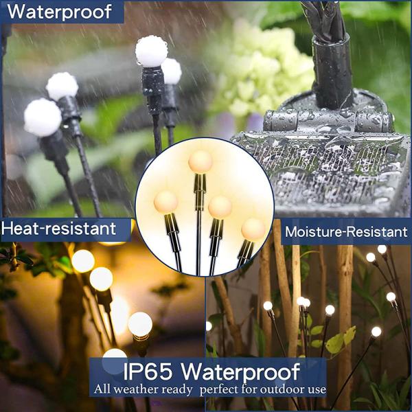 Camping Solar Lawn Lamp Led Wind Firefly Lights Outdoor Plug Ground Patio Garden Lights Waterproof