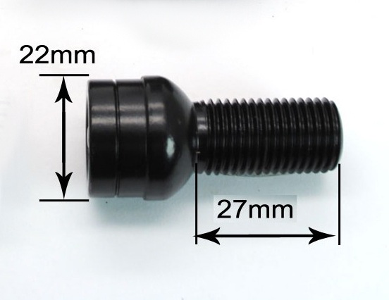 Durable Anti Sheft Locking Wheel Bolts Carbon Steel For VW / Golf / Jetta