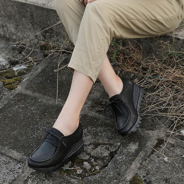 S252 2020 new leather retro high-top leather shoes with lace-up all-match fashion thick-soled increased shoes