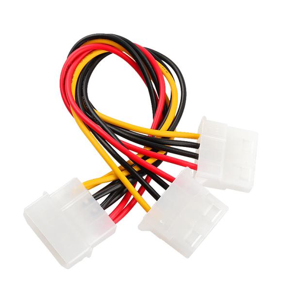 18 AWG Internal Power Cables Molex Male To 2 Port Molex IDE Female Power Splitter Adapter Cable PC Case Accessory