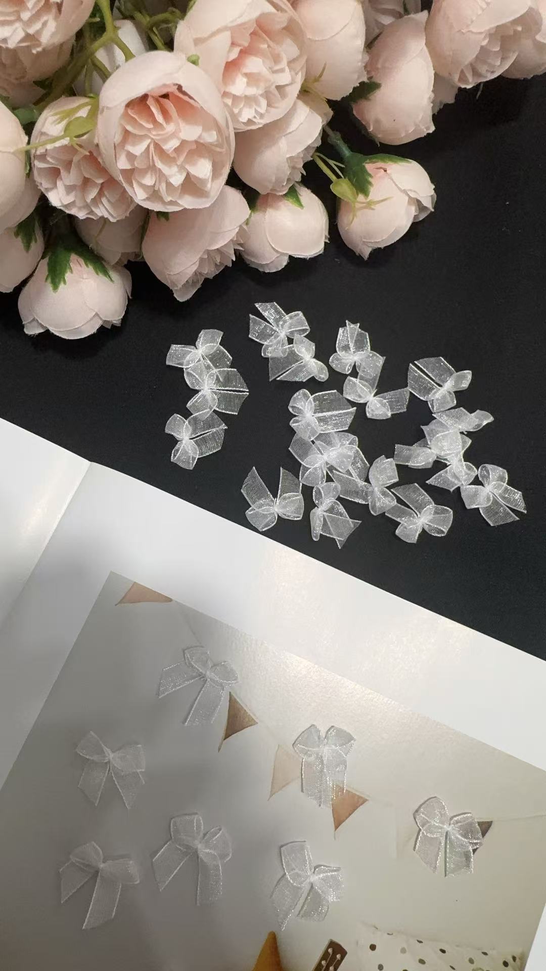 Eco-Friendly Mini  Handmade Polyester/Nylon  Organza Bow DIY for Gift Wrapping and Craft Projects