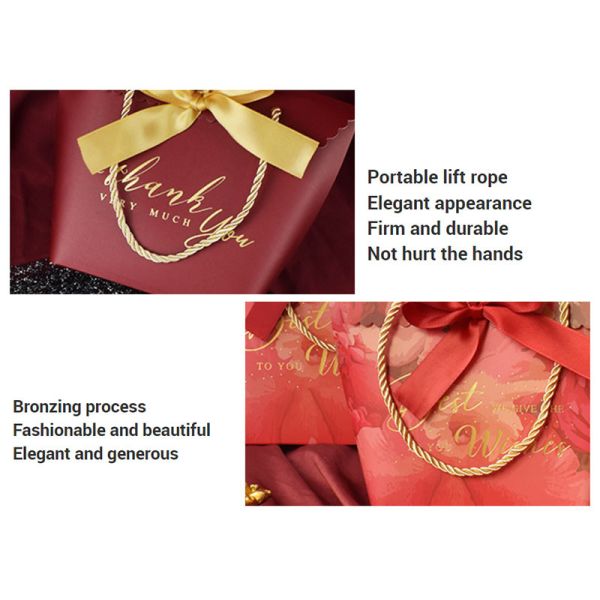 Gelebor Pantone Cardboard Shopping Bag Love Wedding Gift Bag for Candy