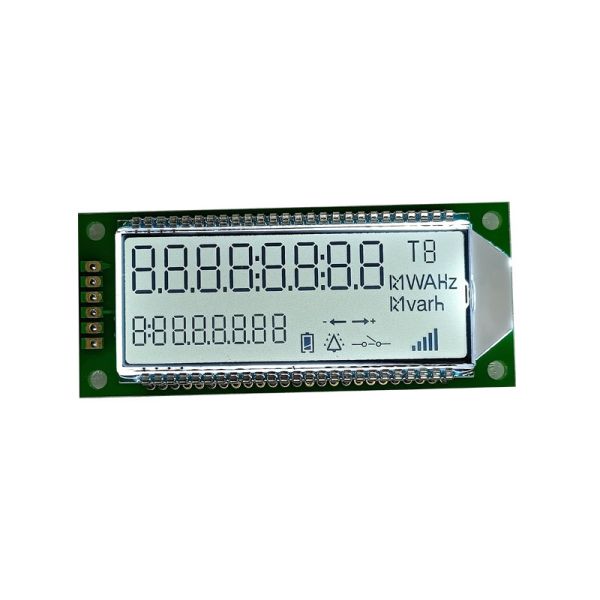Customized Size 7 Segment Cob Htn LCD Display Monochrome With White Backlight Lcd Screen For Electric Meter
